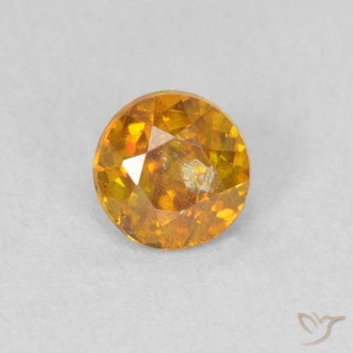 0.44ct Natürlicher Dunkelorange Sphalerit, Runden, SI