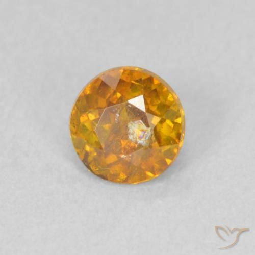 9,17 ctw natürlicher Dunkelorange Sphalerit, Runden, SI
