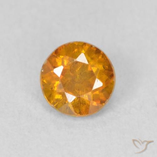 0.50ct Natürlicher Mittelorange Sphalerit, Runden, SI