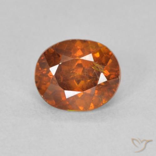 0.93ct Natürlicher tieforange Sphalerit, Oval, VS-SI