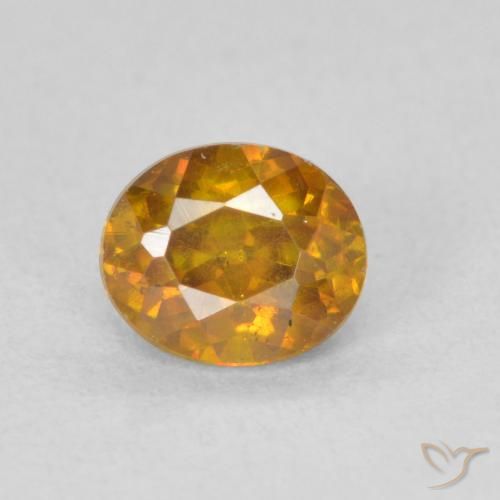 0.89ct Natürlicher gold-braun Sphalerit, Oval, VS-SI