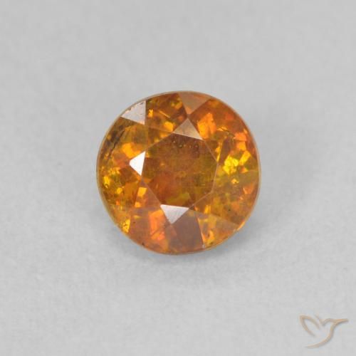 0.81ct Natürlicher orange-braun Sphalerit, Runden, SI