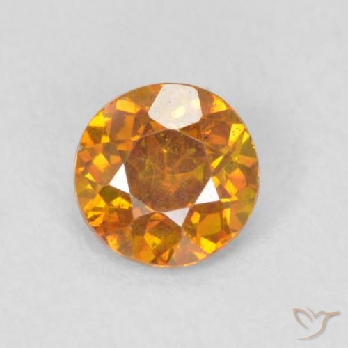 0.47ct Natürlicher tieforange Sphalerit, Runden, SI