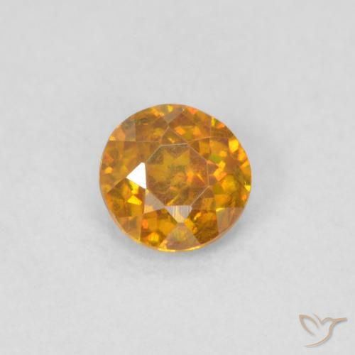 0.27ct Natürlicher gold-braun Sphalerit, Runden, SI