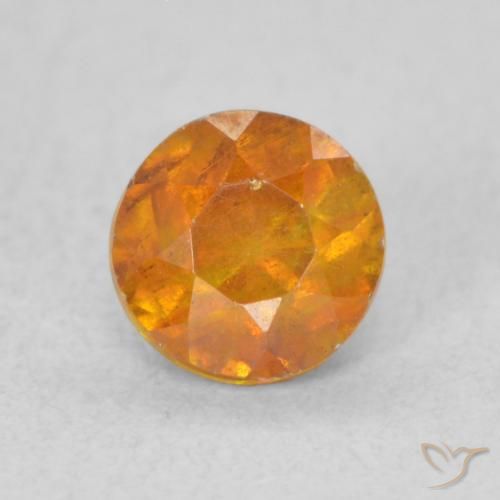 0.61ct Natürlicher Mittelorange Sphalerit, Runden, VS-SI