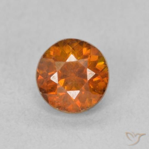 0.73ct Natürlicher tieforange Sphalerit, Runden, VS-SI