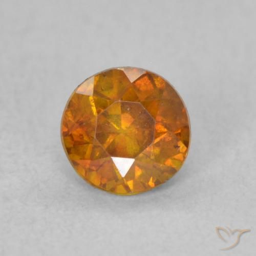 0.47ct Natürlicher tieforange Sphalerit, Runden, VS-SI