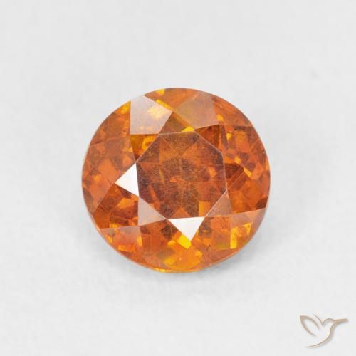1.08ct Natürlicher Mittelorange Sphalerit, Runden, VS-SI