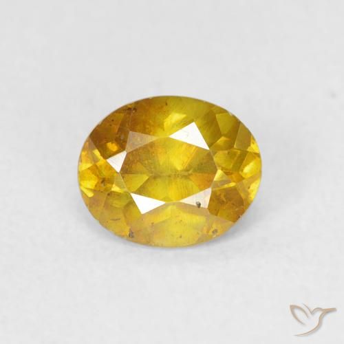 0.65ct Natürlicher Mittelgelb Sphalerit, Oval, VS-SI