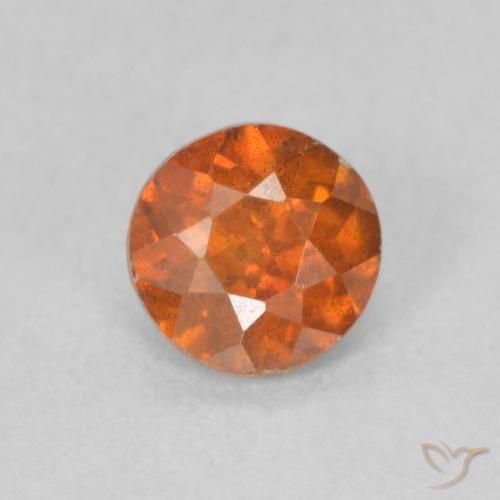 0.61ct Natürlicher Mittelorange Sphalerit, Runden, SI