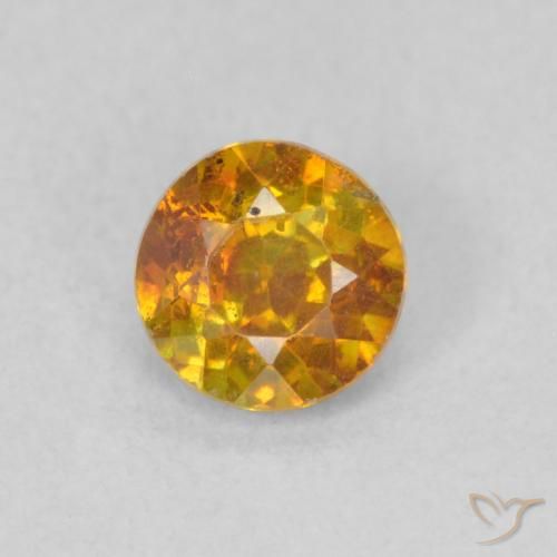 0.58ct Natürlicher bräunlich-orange Sphalerit, Runden, SI