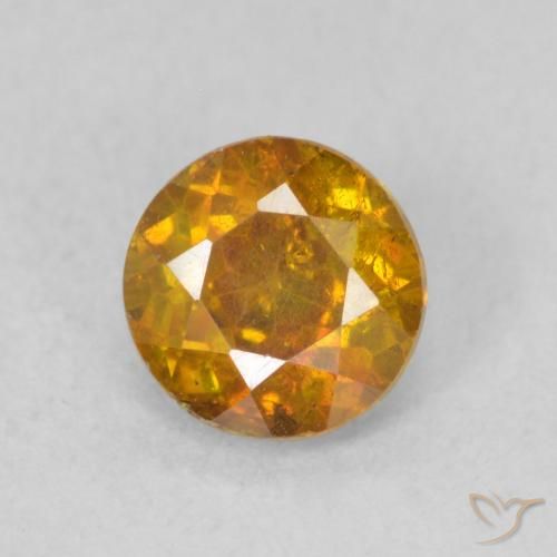 0.80ct Natürlicher tieforange Sphalerit, Runden, SI