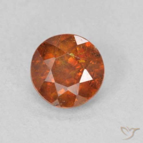 0.72ct Natürlicher rötlich-orange Sphalerit, Runden, SI