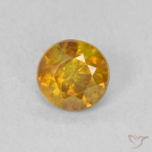 0.62ct Natürlicher gold-braun Sphalerit, Runden, SI