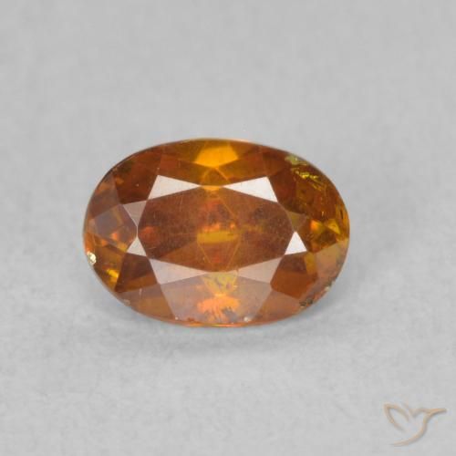 0.62ct Natürlicher Mittelorange Sphalerit, Oval, SI