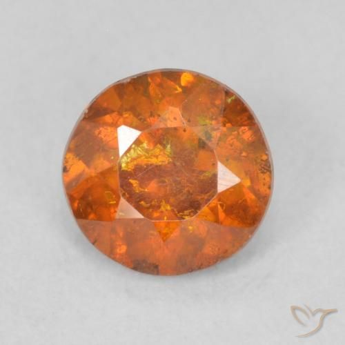 0.62ct Natürlicher Mittelorange Sphalerit, Runden, SI