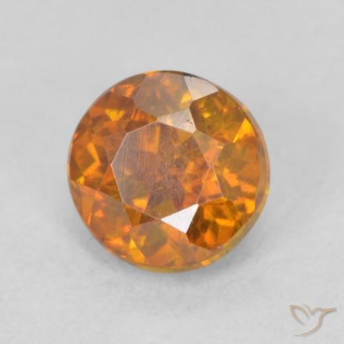 0.64ct Natürlicher Erde Orange Sphalerit, Runden, SI