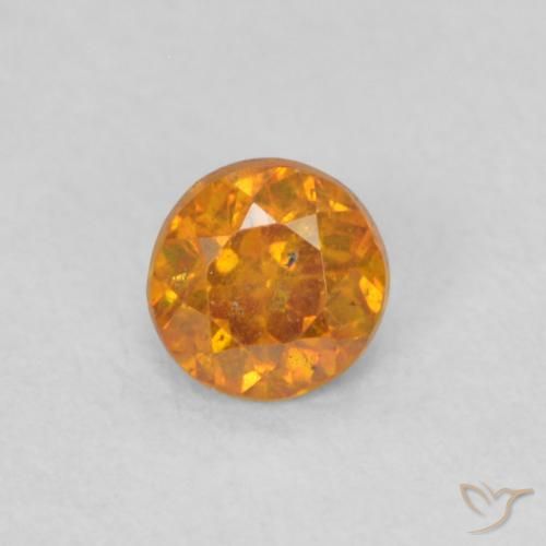 0.27ct Natürlicher Aprikose Orange Sphalerit, Runden, SI