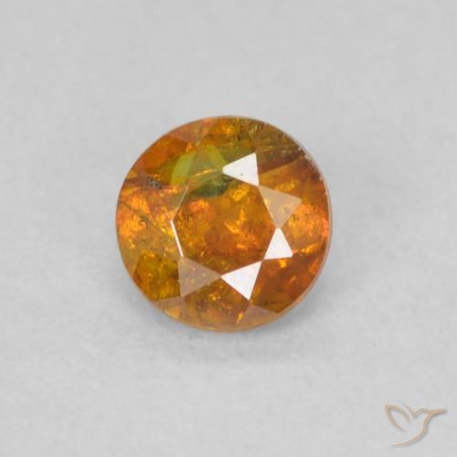 0.30ct Natürlicher Mittelorange Sphalerit, Runden, SI