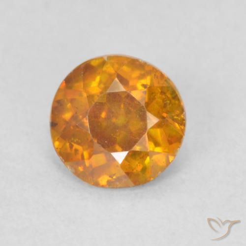 0.42ct Natürlicher Mittelorange Sphalerit, Runden, SI