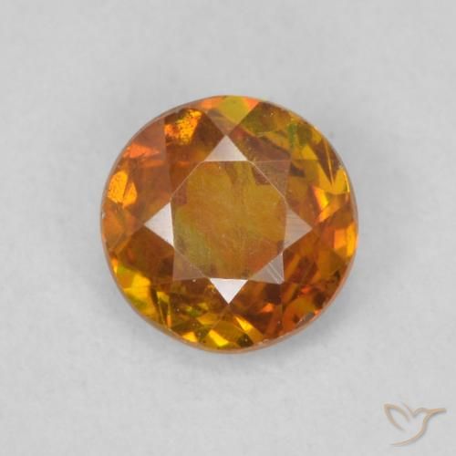 0.41ct Natürlicher bräunlich-orange Sphalerit, Runden, SI