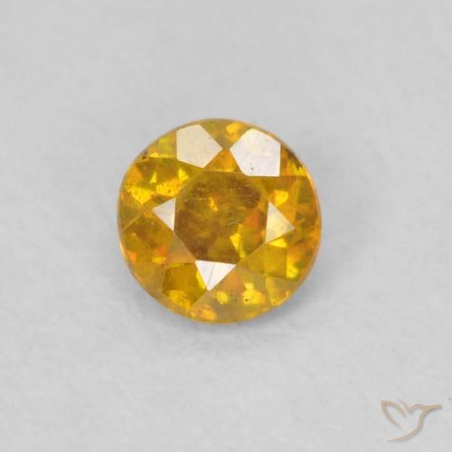 0.30ct Natürlicher gold-orange Sphalerit, Runden, SI