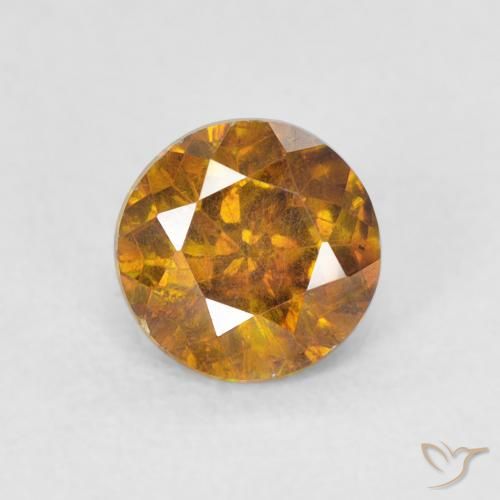 0.92ct Natürlicher gold-braun Sphalerit, Runden, VS-SI