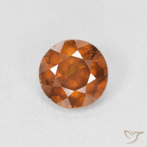 0.62ct Natürlicher Dunkelorange Sphalerit, Runden, VS-SI
