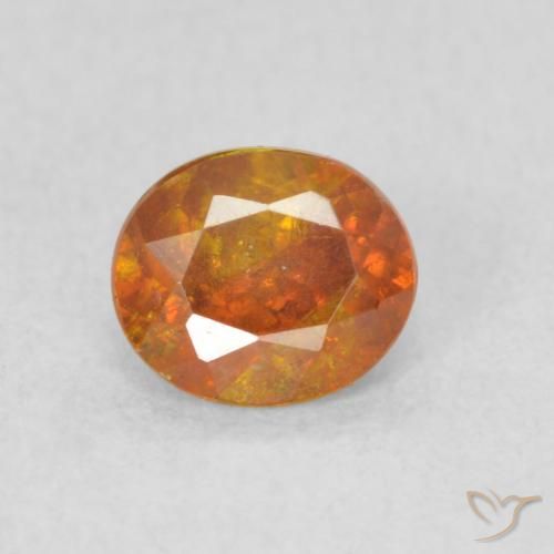 0.58ct Natürlicher Erde Orange Sphalerit, Oval, SI