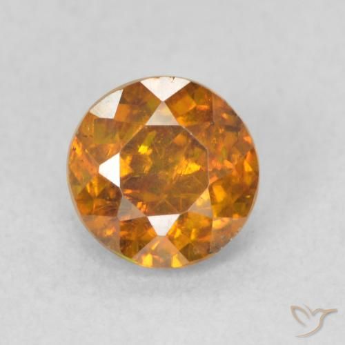 0.77ct Natürlicher Erde Orange Sphalerit, Runden, SI