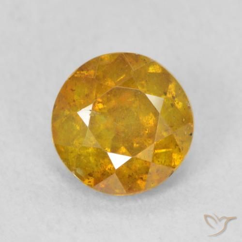 0.84ct Natürlicher gold-orange Sphalerit, Runden, SI