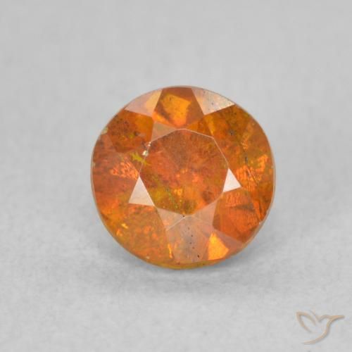 0.79ct Natürlicher Mittelorange Sphalerit, Runden, SI