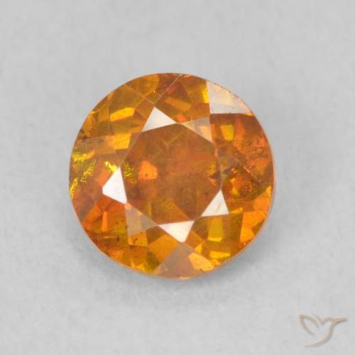 0.77ct Natürlicher Amber Orange Sphalerit, Runden, SI