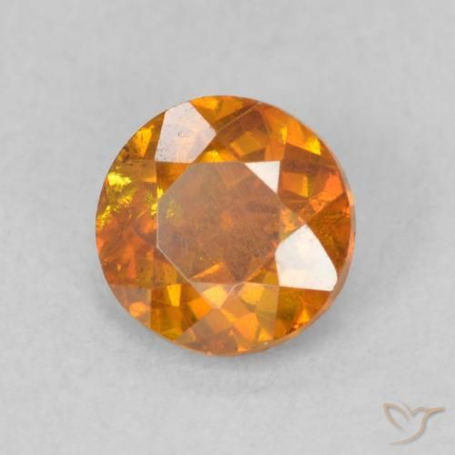9,17 ctw natürlicher Amber Orange Sphalerit, Runden, SI