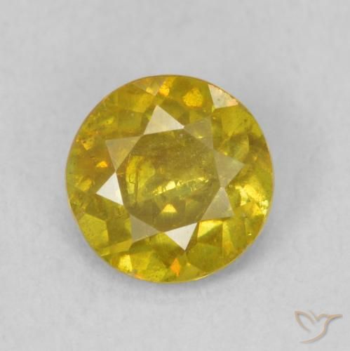 0.75ct Natürlicher Mittelgelb Sphalerit, Runden, SI