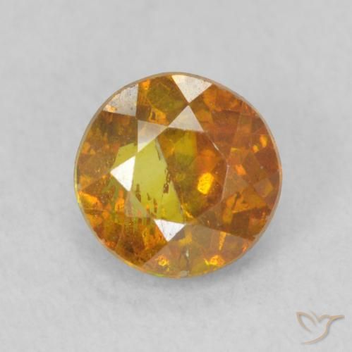 0.91ct Natürlicher Mittelorange Sphalerit, Runden, SI