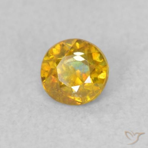 0.19ct Natürlicher Dunkel gelb Sphalerit, Runden, SI