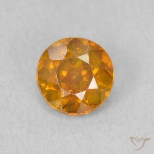 0.52ct Natürlicher Aprikose Orange Sphalerit, Runden, SI