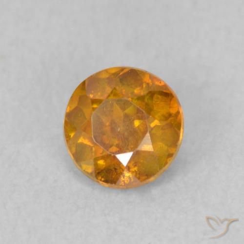 9,17 ctw natürlicher Aprikose Orange Sphalerit, Runden, SI