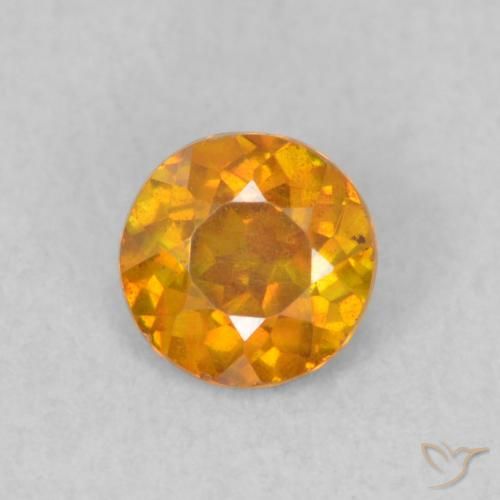 0.47ct Natürlicher Intensives Orange Sphalerit, Runden, SI