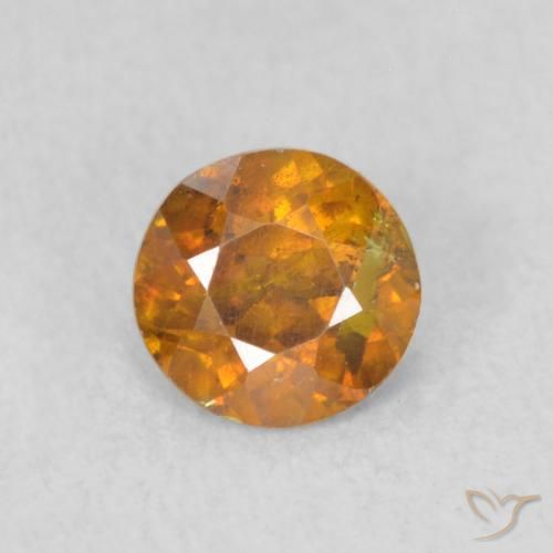 0.47ct Natürlicher bräunlich-orange Sphalerit, Runden, SI