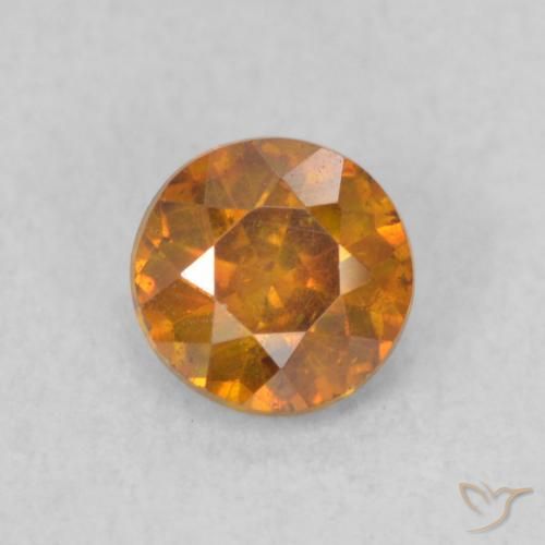 0.53ct Natürlicher orange-braun Sphalerit, Runden, SI
