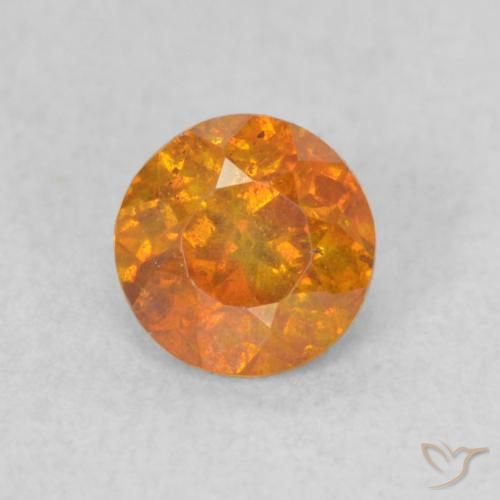 0.70ct Natürlicher Amber Orange Sphalerit, Runden, SI