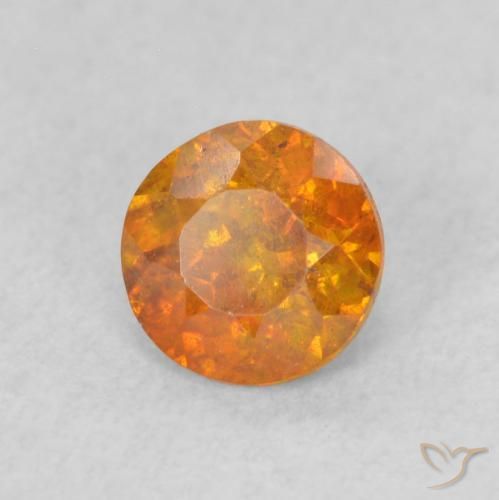 9,17 ctw natürlicher Amber Orange Sphalerit, Runden, SI