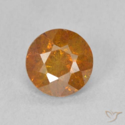 1.04ct Natürlicher tieforange Sphalerit, Runden, SI