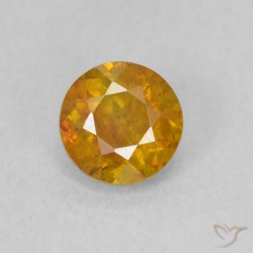 0.66ct Natürlicher Honig-orange Sphalerit, Runden, SI