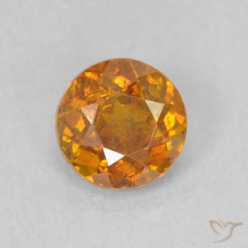 0.72ct Natürlicher Erde Orange Sphalerit, Runden, SI