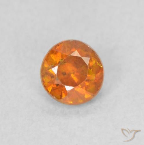 0.34ct Natürlicher Amber Orange Sphalerit, Runden, SI