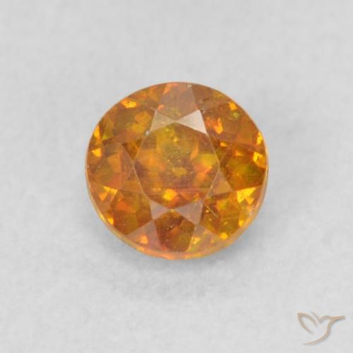 0.48ct Natürlicher bräunlich-orange Sphalerit, Runden, SI