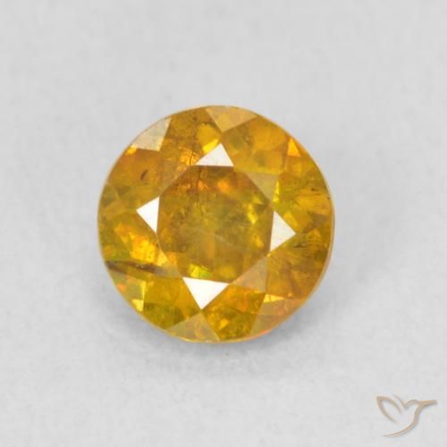 0.74ct Natürlicher Tiefes Goldorange Sphalerit, Runden, SI